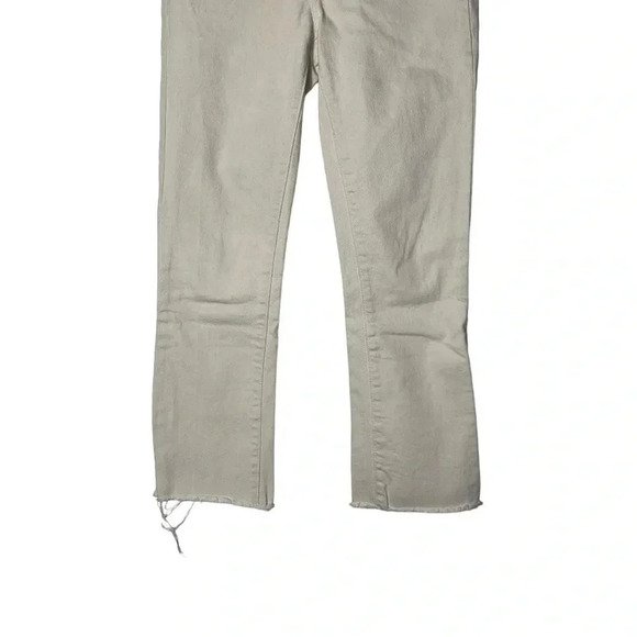 1784. DAZE HIGH WAIST STRAIGHT LEG ANKLE STYLE DENIM JEANS OATMEAL IN COLOR 24 - Picture 4 of 9